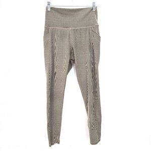 Prana Luxara 7/8 Ribbed Olive Green High Waist Leggings Women Size Medium